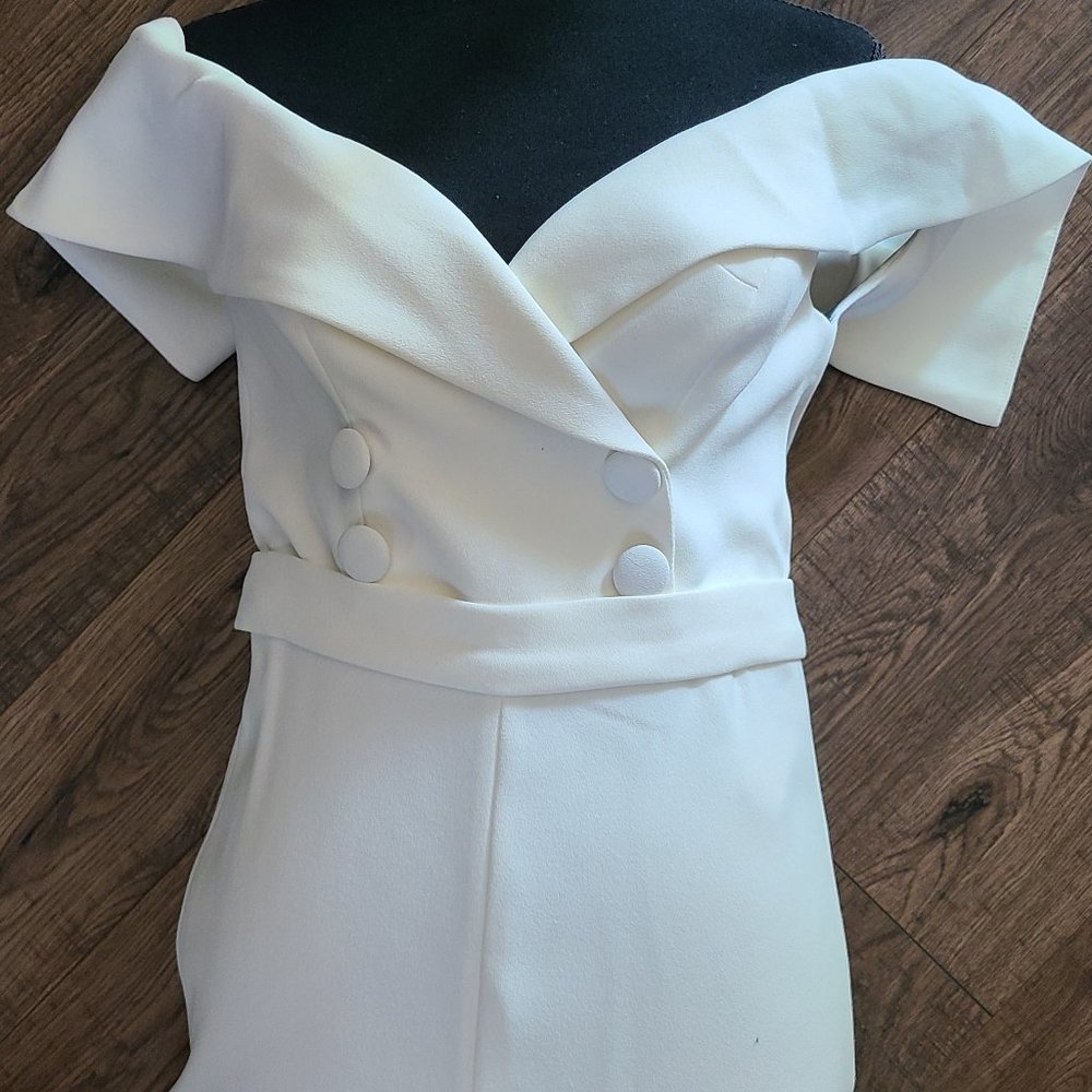 White Off Shoulder Romper